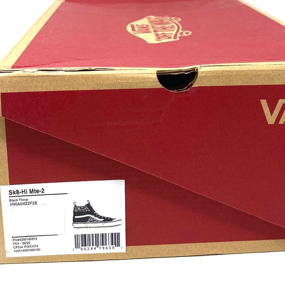 VANS SK-8 Hi MTE-2 Floral Black Boot Casual Leather Women Size Skate VN0A5HZZF2B - Picture 8 of 9